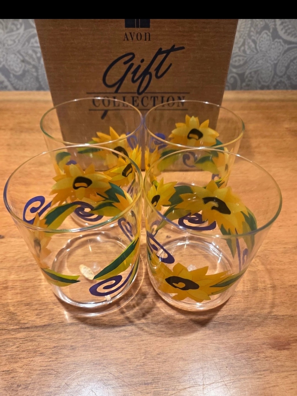 Avon Sunflower Collection 14-oz Beverage Glasses Set of 4